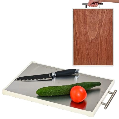 Amazon.com: Rashid & Sid Stainless Steel cutting board, Wood